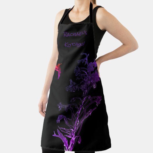 Humming Bird und Blume, Name hinzufügen Schürze (InSitu)