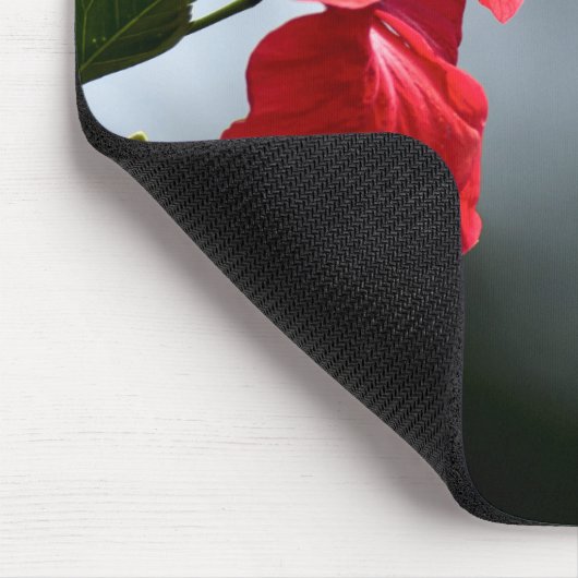 Humming Bird und Rote Blume Mousepad (Ecke)