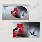 Humming Bird und Rote Blume Visitenkarte (Vorne/Hinten)