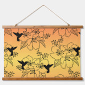 Humming Bird Wood Topped Wall Tapestes Wandteppich Mit Holzrahmen (Vorderseite 3)