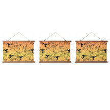 Humming Bird Wood Topped Wall Tapestes