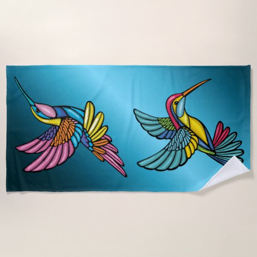 Humming Birds Beach Handtuch (Vorderseite)