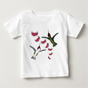 Humming Birds Grunge Herz mit Flügeln Baby T-shirt