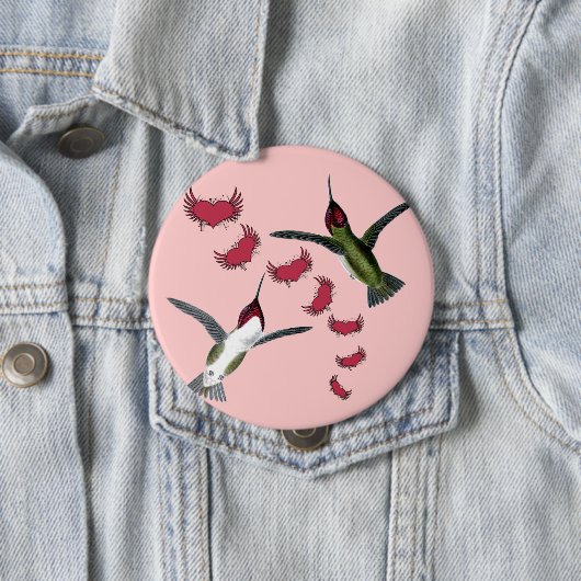 Humming Birds Grunge Herz mit Flügeln Button (Beispiel)
