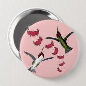Humming Birds Grunge Herz mit Flügeln Button (Vorne & Hinten)
