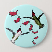 Humming Birds Grunge Herz mit Flügeln Button (Vorderseite)