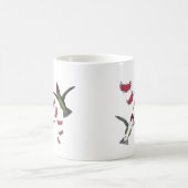 Humming Birds Grunge Herz mit Flügeln Kaffeetasse (Mittel)
