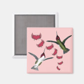 Humming Birds Grunge Herz mit Flügeln Magnet (Vorderseite/Rückseite)