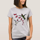 Humming Birds Grunge Herz mit Flügeln T-Shirt (Vorderseite)