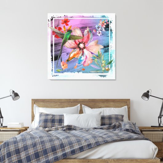 Humming Floral Leinwanddruck (Insitu (Schlafzimmer))