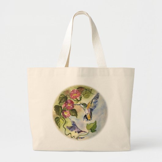 Humming Vögel Jumbo Stoffbeutel (Vorne)