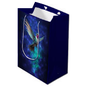 Hummingbird 1 - Mittlere Geschenktasche Geschenktüte (Vorderseite Schrägansicht)