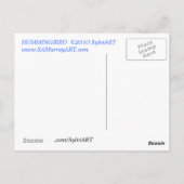 HUMMINGBIRD ©2010 SylviART™ Postkarte (Rückseite)