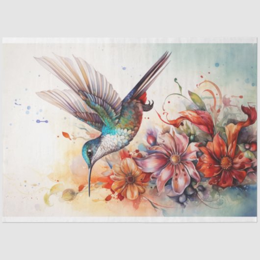 Hummingbird 2 Decoupage Paper Seidenpapier (Vorderseite)