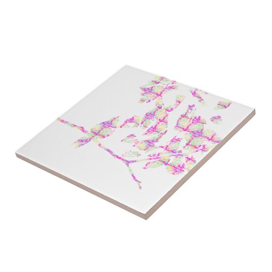 Hummingbird Abstrakt Pink Fliese (Seite)