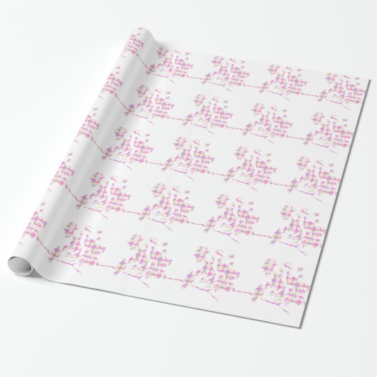 Hummingbird Abstrakt Pink Geschenkpapier (Ungerollt)
