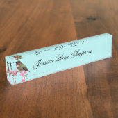 Hummingbird Acrylic Name Plate Nameplate Turquoise Namensplakette (Seite)