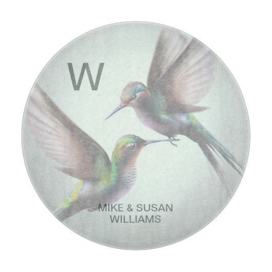 Hummingbird Add Monogram Name Schneidebrett (Vorderseite)