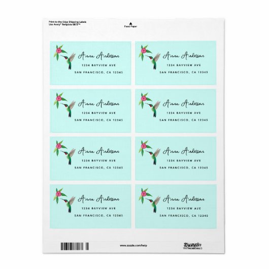 Hummingbird Address Label (Vorne)
