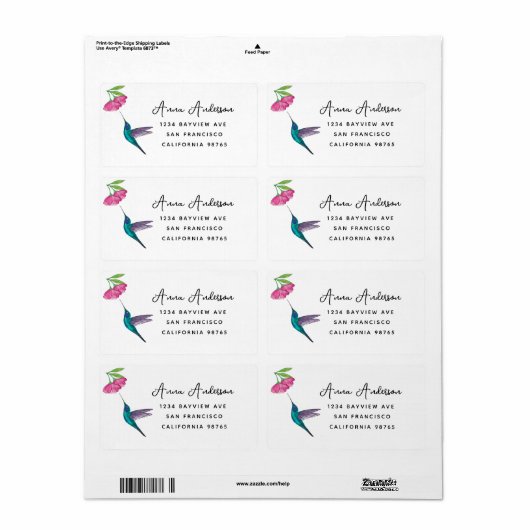 Hummingbird Address Label (Vorne)