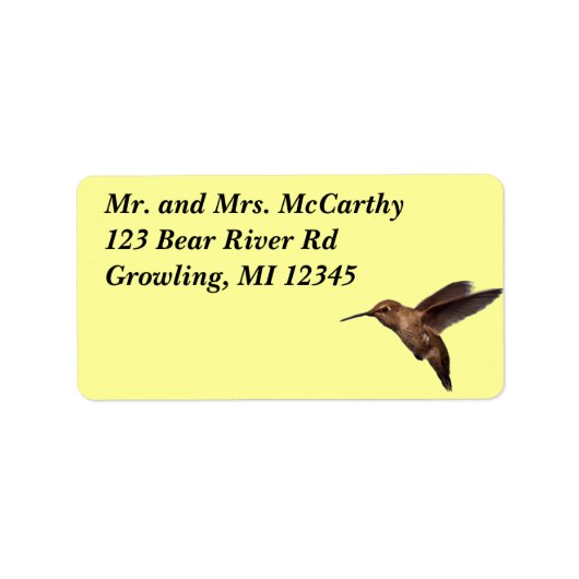 Hummingbird Address Label Adressaufkleber (Vorne)