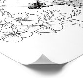 Hummingbird Adult Coloring Poster (Ecke)