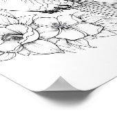 Hummingbird Adult Coloring Poster (Ecke)