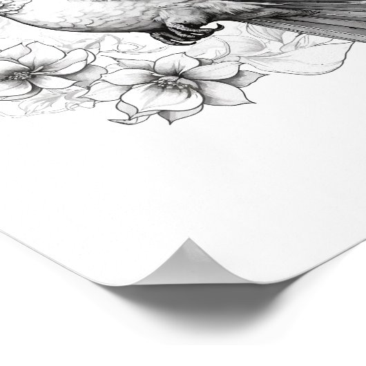 Hummingbird Adult Coloring Poster (Ecke)