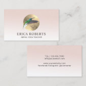 Hummingbird Aerial Yoga Instructor Blush Pink Visitenkarte (Vorne/Hinten)