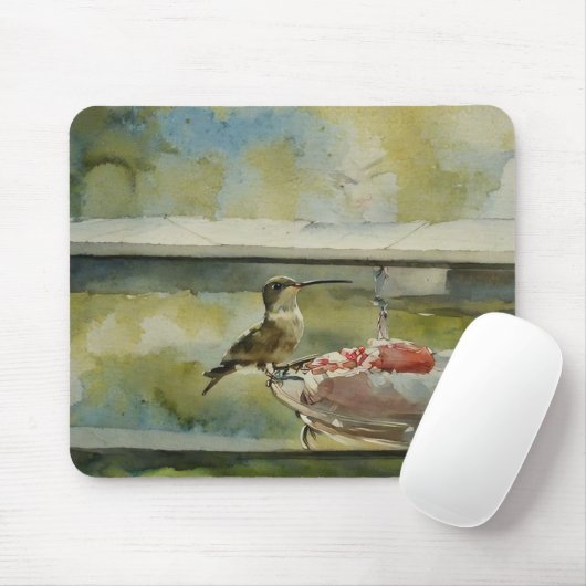 Hummingbird am Fenster Mousepad (Mit Mouse)