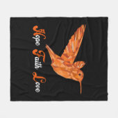 HummingBird Aml Leukämie Bewusstsein Fleecedecke (Vorderseite (Horizontal))