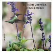 Hummingbird an der Blume w/Scripting Verse Fliese (Vorderseite)