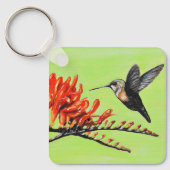 Hummingbird and Crocosmia Painting Keychain Schlüsselanhänger (Vorderseite)