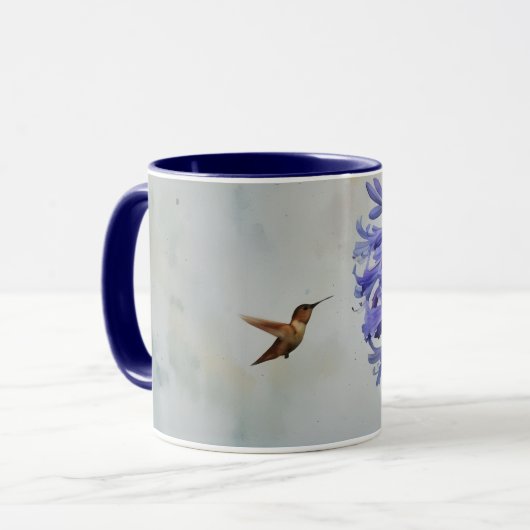 Hummingbird and Lily Blume Art Tasse Cup (Vorderseite Links)