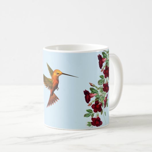 Hummingbird and Red Flowers Kaffeetasse (VorderseiteRechts)