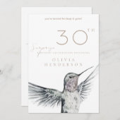 Hummingbird ANY Surprise Birthday Invitation Einladung (Vorne/Hinten)