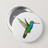 Hummingbird Aqua Art Button (Vorne & Hinten)