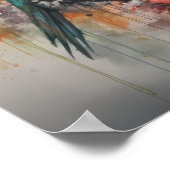 Hummingbird Aquarell Art Print Poster (Ecke)