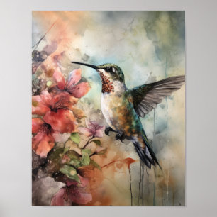 Hummingbird Aquarell Art Print Poster