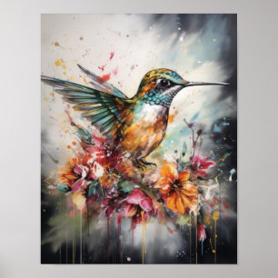 Hummingbird Aquarell Art Print Poster