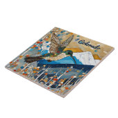 Hummingbird Art Nouveau Fliese (Seite)