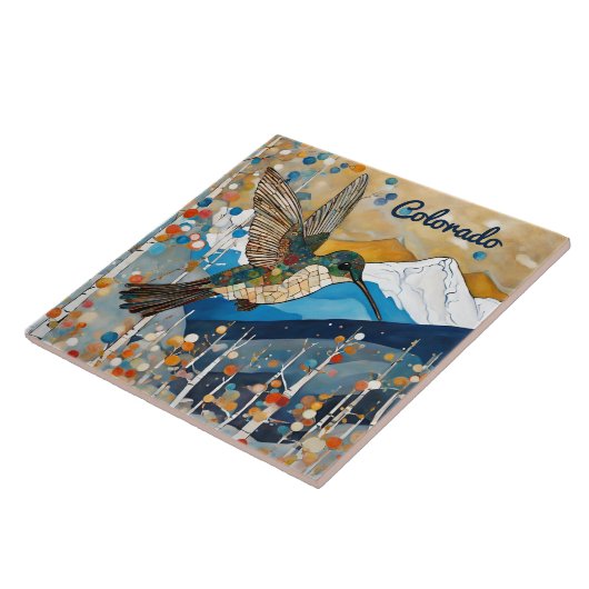 Hummingbird Art Nouveau Fliese (Seite)