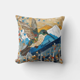 Hummingbird Art Nouveau Kissen