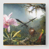 Hummingbird Art Wall Clock Quadratische Wanduhr (Vorderseite)