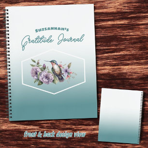 Hummingbird auf der Aquamarinen Ombre Gratitude Co Notizblock
