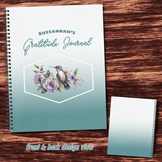 Hummingbird auf der Aquamarinen Ombre Gratitude Co Notizblock