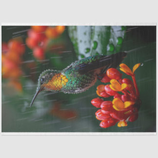 Hummingbird auf der hellen Blume Decoupage Seidenpapier