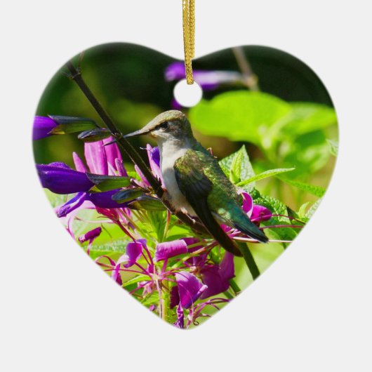 Hummingbird auf der Minze von Hummingbird Keramik Ornament (Vorne)
