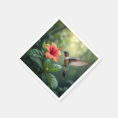 Hummingbird auf einem Hibiskus Serviette (Ecke)