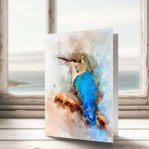 Hummingbird auf einem Zweig Wasserfarbe - 01 Dankeskarte